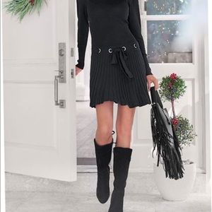 VENUS black turtleneck dress